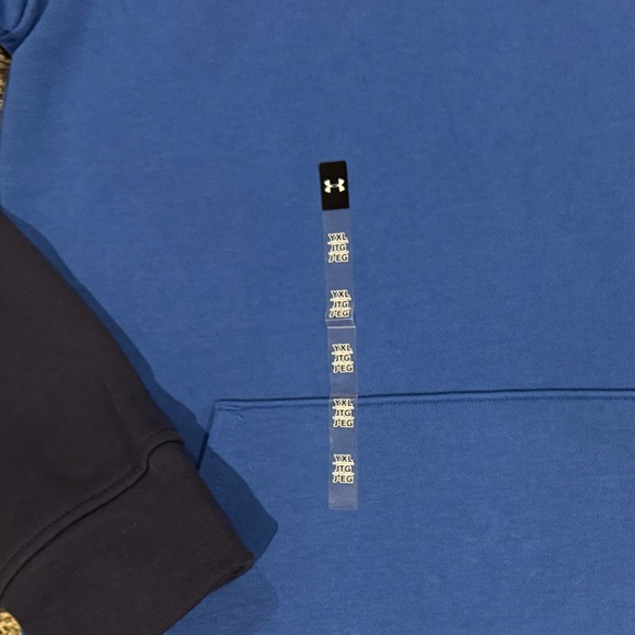 Boys Under Armour Royal Blue Hoodie with Navy Sleeves, size XL - Picture 6 of 8